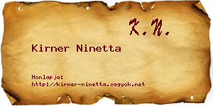 Kirner Ninetta névjegykártya